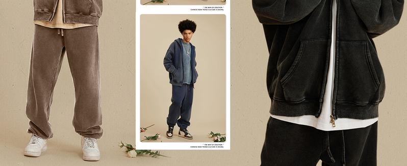 Gihuo Mens Oversized Zip Up Hoodies Jackets Fleece Vintage Acid Wash Cotton Heavyweight Distressed Sweatshirt