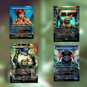 MTG Proxy 100+ Card Commander Deck Mutant Shell Warriors Brotherhood Sewer Ninja Tactics Mutagen Counters  Ready to Play 5-Color Custom Art Deck Perfect Gift for Collectors Ninja Fans EDH Players and Magic Enthusiasts