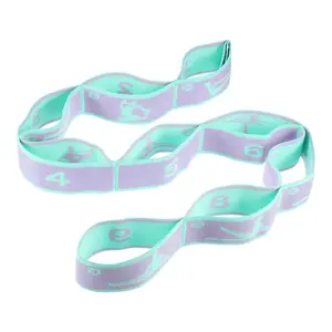 Unique Bargains Yoga Stretching Band, Yoga Stretch Strap with 9 Loops, Highly Elastic Exercise Band, Expandable Fitness Stretch Bands, for Yoga Dance Gymnastics Effective Stretching, Purple