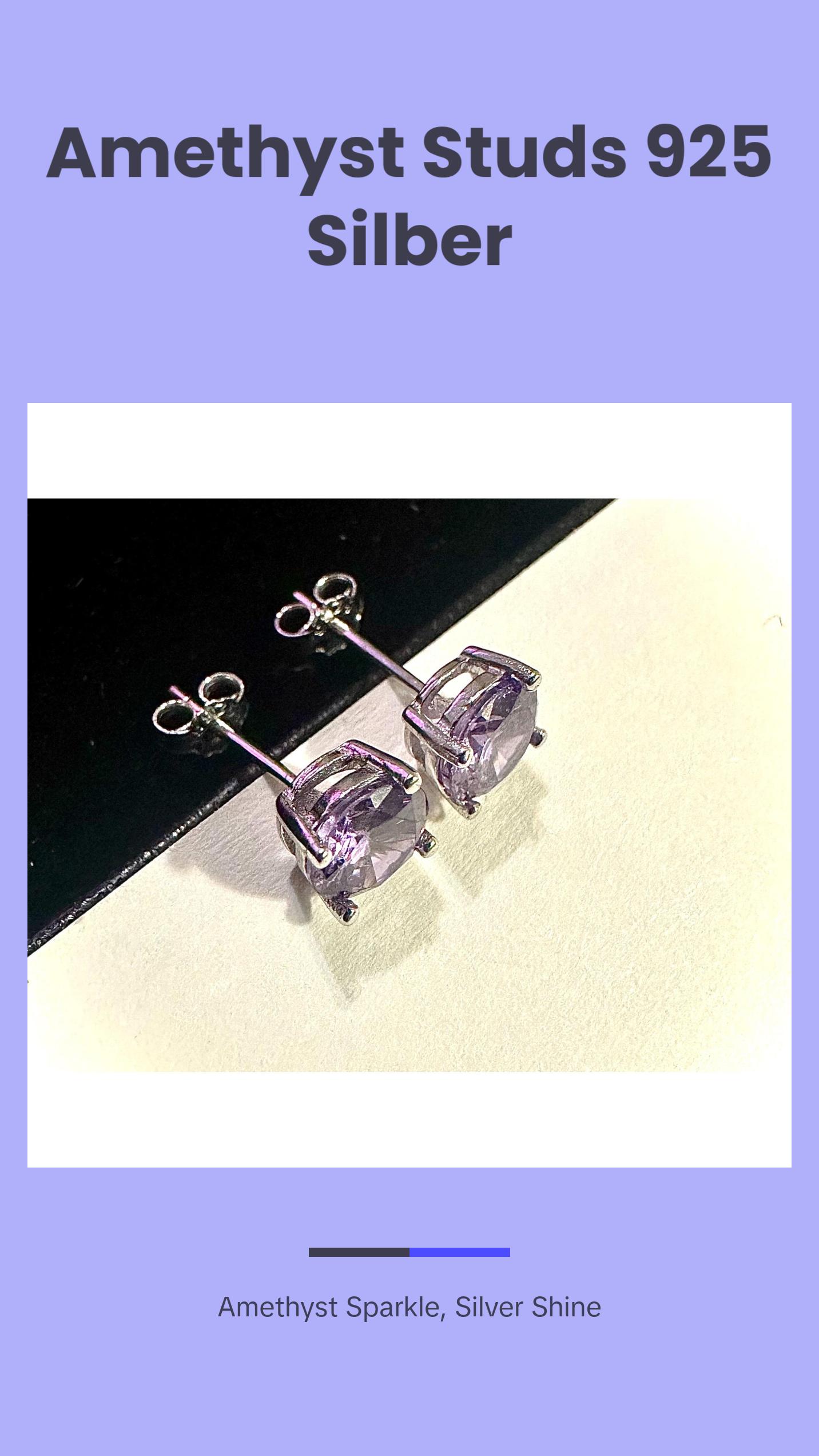 925 Sterling Silver Amethyst Stud Earrings for Women 6MM Birthstone Gift