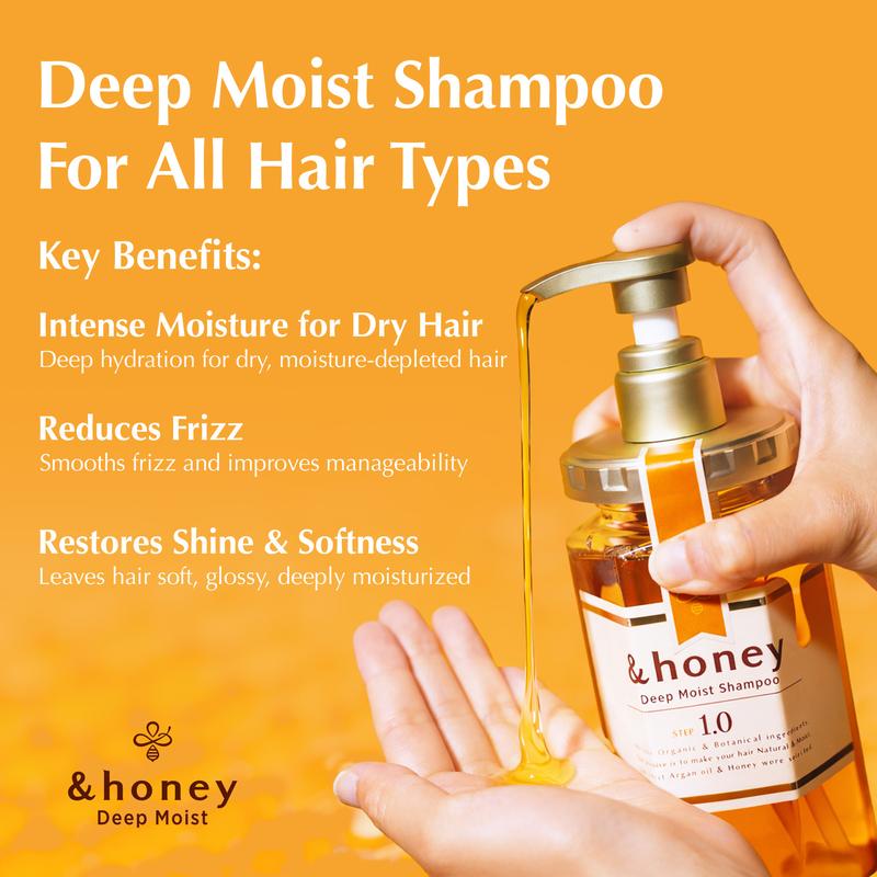 &honey Deep Moist Duo - Shampoo 1.0 + Treatment 2.0, Honey-Infused Hydration Set for Dry Hair