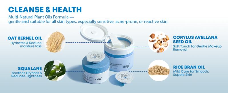 ddg Makeup Remover Cleansing Balm - Hypoallergenic & Gentle Facial Cleanser | All Natural Plant Oils | Nourish & Hydrate | Removes Heavy Makeup | Non-Comedogenic | For Sensitive & All Skin Types