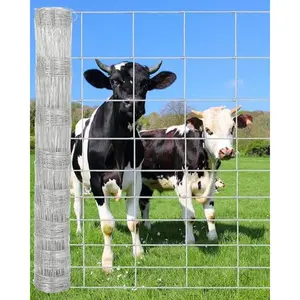 Farm Fence, 5 FT x 328 FT Heavy Duty Galvanized Cattle Fence Panel - Zinc Coated Wire Fencing for Farm Animal Protection, Livestock Enclosure, Goat, Sheep & Garden Fencing