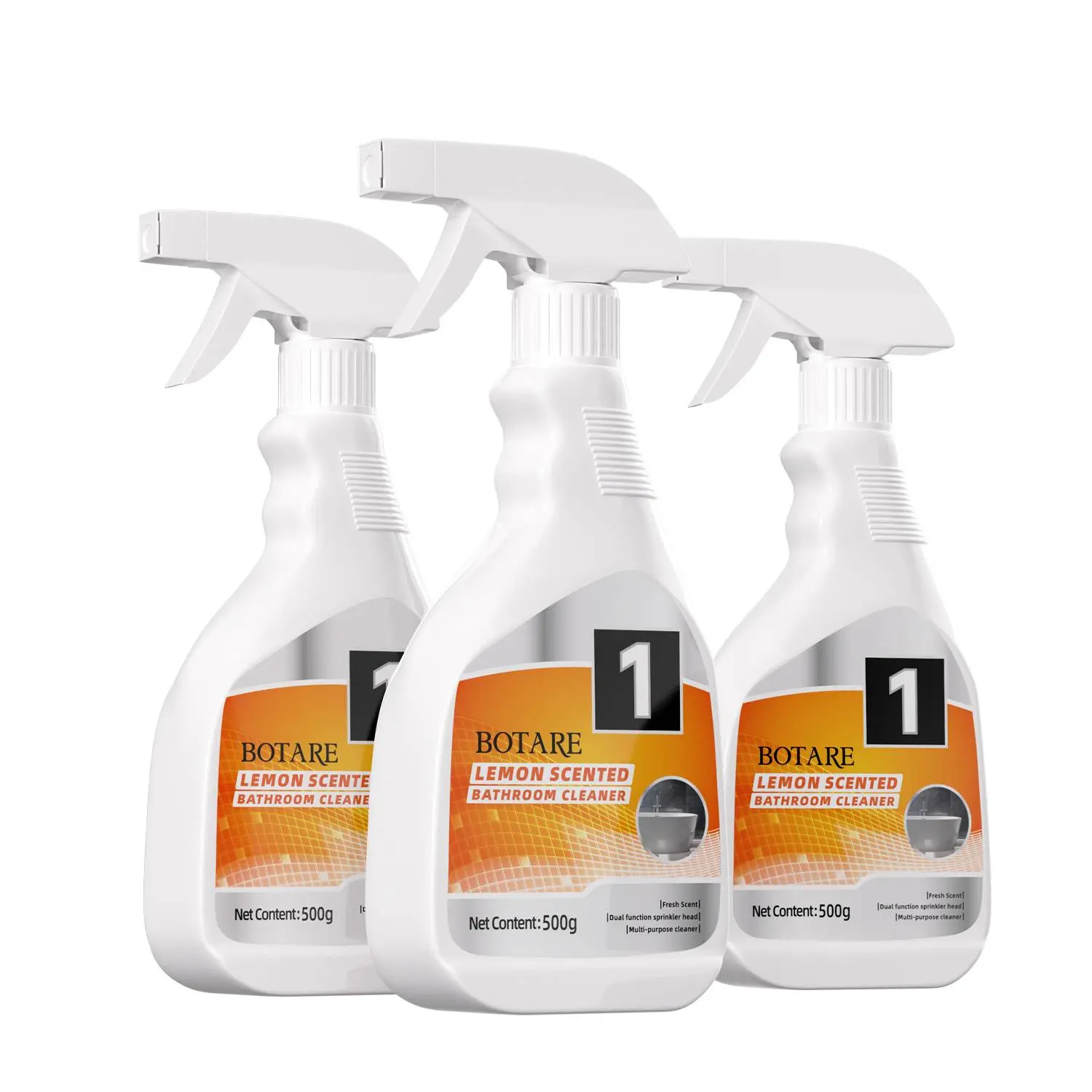 BOTARE Bathroom & Shower Disinfectant Cleaner Spray - Powerful Foaming, Removes Soap Scum & Hard Water Stains for Tub, Tile & Glass, Fresh Scent, Home Care Essential