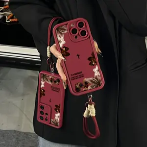 Bible Verse Phone Case Philippians 4:13 With Lanyard For iPhone Samsung 17Pro Max Air 16 15Plus 14 13 12 11 XR XS Galaxy S25 S24 S23 S22 A71 A56 A55 A54 A53 A52 Christian Faith Cross Vintage Floral Shockproof Protective Cover.NN167