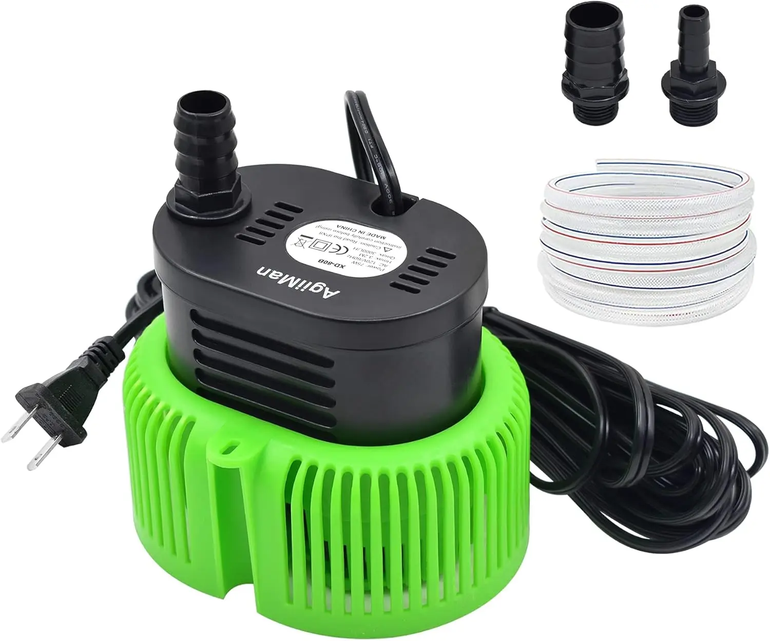 Pool Sump Pump - Submersible Water Sump Pump Swimming Water Removal Pumps, with Drainage Hose & 25 Feet Extra Long Power Cord, 850 GPH inGround, 3 Adapters