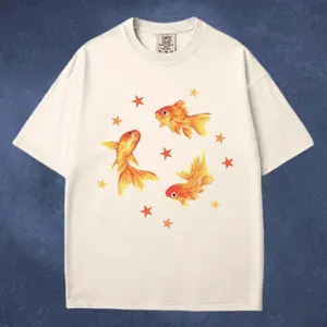 Goldfish T-Shirt, Star Aesthetic, Cute T-Shirt, Beachy Shirt, Grunge Y2K Tee, Cool Vintage Retro T-Shirt Gift,Unisex T-Shirt
