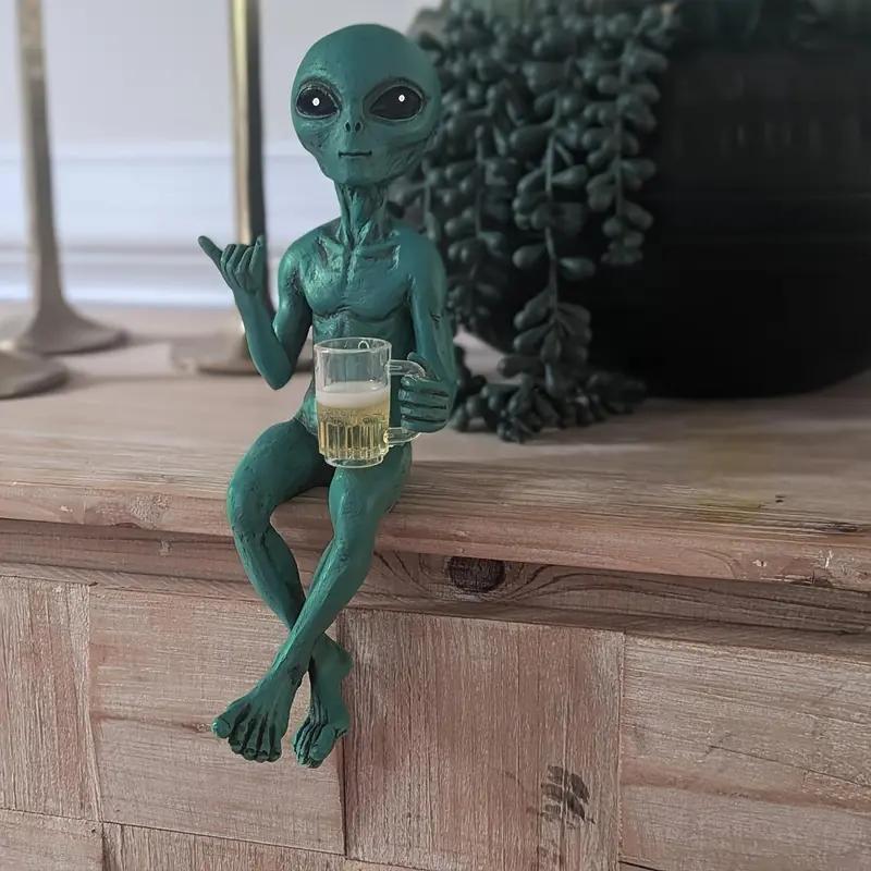 Alien Design Beer Drinking Statue, 1 Box Fun & Humorous Outer Space Room Decor, Alien Figurine with Beer Mug, Decorative Figurines Ideal Gift for Sci-Fi Fans, Ornaments Alien Design Beer Drinking Statue, 1 Box Fun & Humorous Outer Space Room Decor, Alien Figurine with Beer Mug, Decorative Figurines Ideal Gift for Sci-Fi Fans, Ornaments