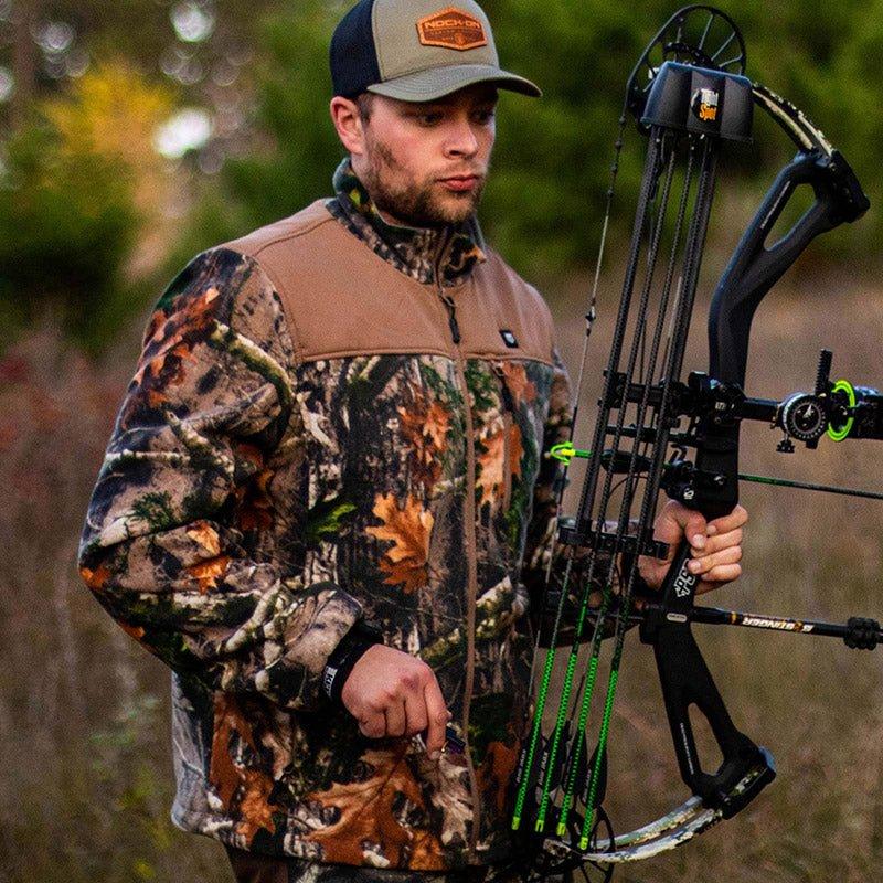 【Limited Sizes Clearance】Men’s Heated Jacket Fleece with Battery Pack, Rechargeable Coat for Hunting (Black, Camo, Size S-XXXL)