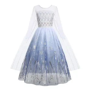 NewFrozen 2 Elsa & Anna Twin Princess Dresses 2026| Glitter Tulle Snowflake Stage Gowns| Christmas Pageant Costume for Girls 3-12 Years