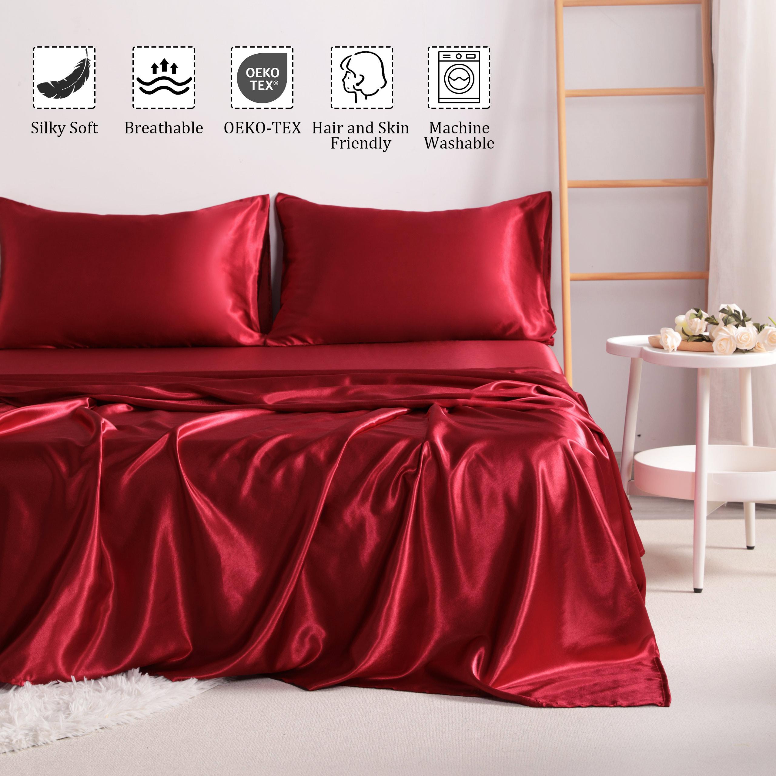 NTBAY Silky Satin Sheet Set - Silk-Like Glide for Hair & Skin | Easy Care NTBAY Silky Satin Sheet Set - Silk-Like Glide for Hair & Skin | Easy Care