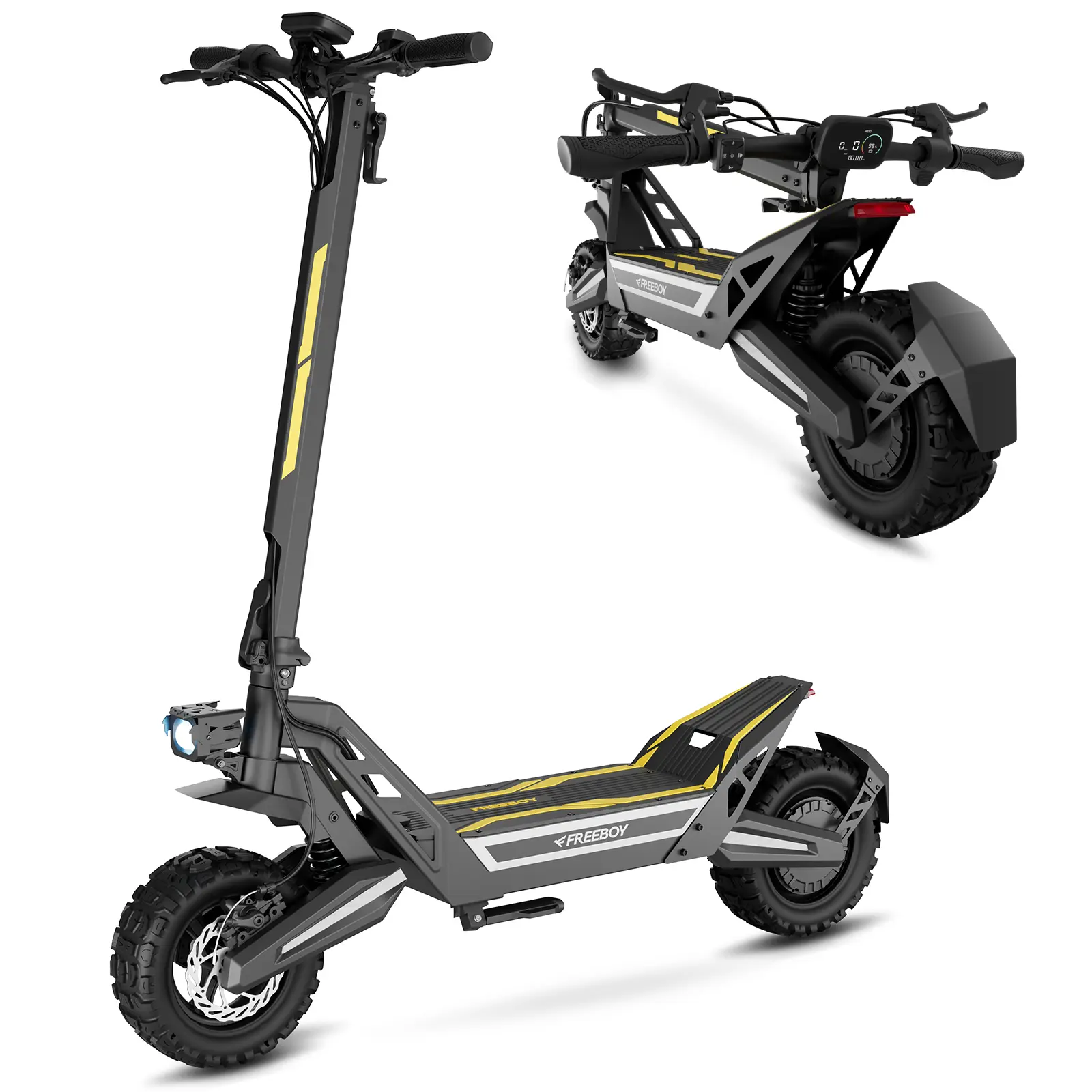 1200W Adults Electric Scooter With 11" Off-Road Tires， 48V18.2Ah Battery E-Scooter Up to 31 Miles Range，Top Speed 32 MPH，LED screen design，Double Suspension， 265LBS Max Load Capacity， Sport Folding Commuting Electric Scooter