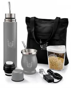 Tuma FULL KIT Dark Gray Classic 750ml Stainless Steel Insulated Flask with Auto-Pour Adapter