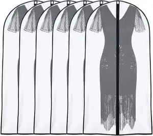 Garment Bags for Hanging Clothes 24'' x 48'' (Set of 6) Suit Covers for Closet Garment Bag Suit Cover for Suits Jacket Dresses Clothes Storage [Upgraded Version]