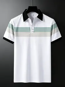Men's loose short sleeved polo shirt, lightweight and breathable, suitable for golf, tennis, commuting, and daily casual wear in spring, summer, and autumn.