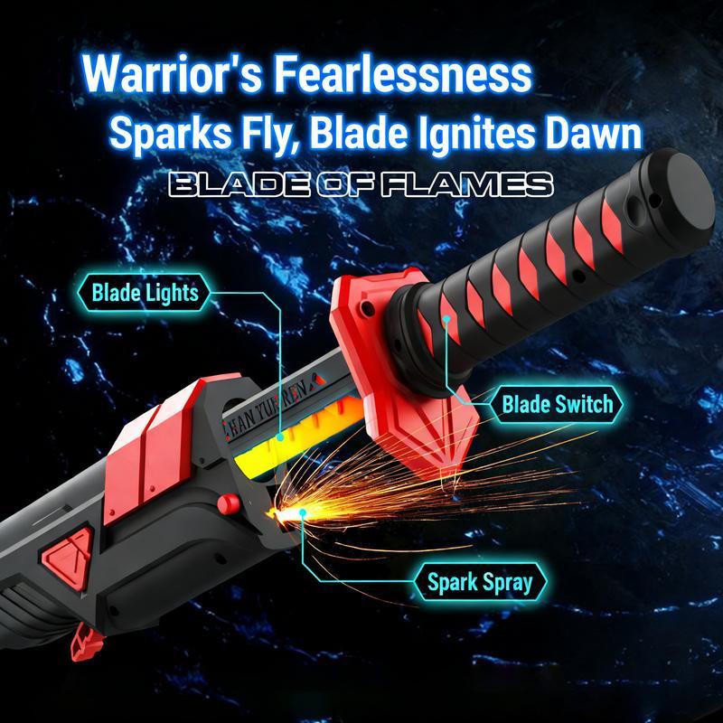 Boy's LED Lightsaber Toy Cyberpunk Katana - 23.6-inch Glowing Prop, Perfect for Roleplay, Carnival Parties & Festivals, RGB Lighting, Durable Collectible, In-Stock in the USA, Recommended Children's Birthday Gift fog eight-color streaming light effect