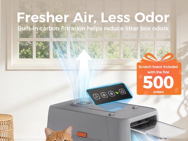 COMHOMA Stainless Steel Cat Litter Box | Extra Large 100L Enclosed Litter Box with Smart Odor Control, Auto Pause Sensor, 180° Flip Lid for Easy Cleaning, Anti-Leak High Walls, Step Mat & Scoop | Ideal for Multiple Cats