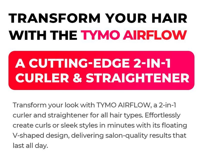 TYMO AIRFLOW- Straightener and Curling Irons 2 in 1, 360° Cooling Air Hair Curler, Tourmaline Coating, Comfort, hair styling tools, Plancha de cabello