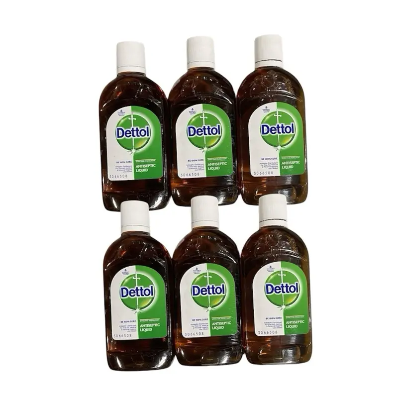 Dettol Antiseptic Liquid Disinfectant, Pack of 6 125ml Travel Size Bottles for First Aid, Cut & Burn Use, Germs Killing, 24 Months Shelf Life, Household Healthcare Home Care Supplies, Pack Of 6 125Ml Bottles