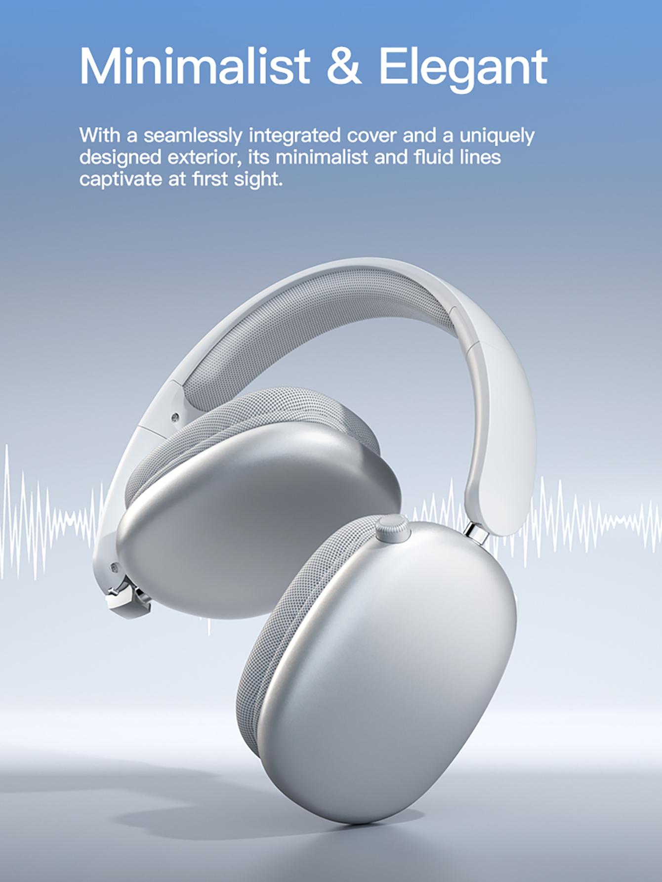 Wireless Bluetooth Headphones, Over-Ear, Deep Base, Foldable, Mic for iOS/PC Headphones Android Memory Headset, Travel Headphones, Perfect Gift for Men Women, Sliver