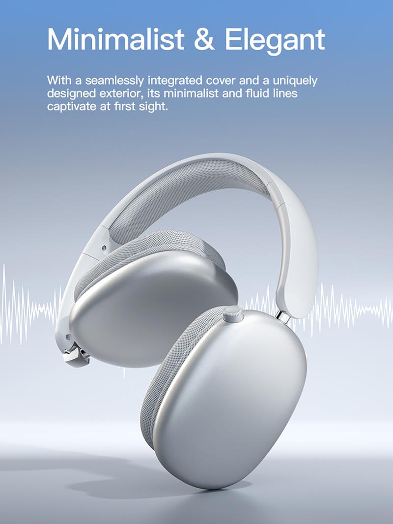 Wireless Bluetooth Headphones, Over-Ear, Hi-Res Audio, 48H Battery Life, Foldable, Mic for iOS/PC headphones Android Memory Headset, Earbud Electronic, Purple