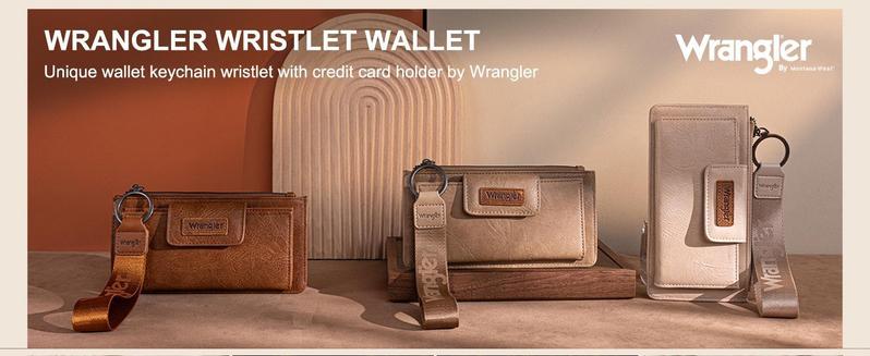 Wrangler Boho Aztec Clutch Wristlet Wallet with Double Layer Credit Card Holder with zipper