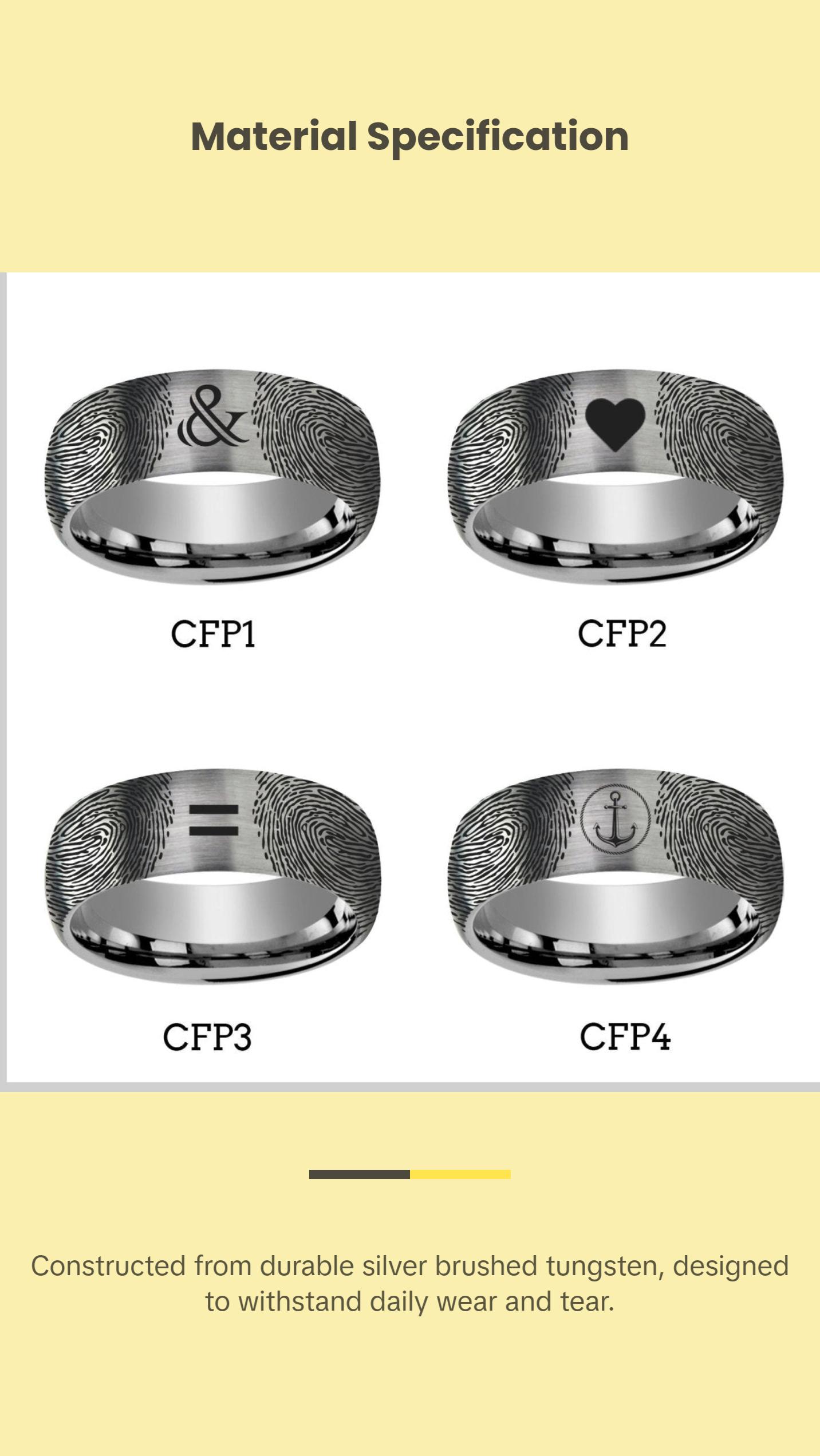 Fingerprint Ring | Mens Wedding Band, Couple Wedding Ring, Memorial Ring