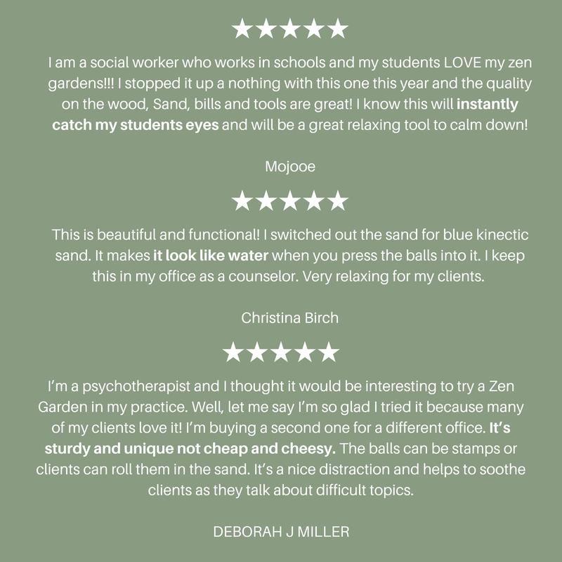 ENSO SENSORY Zen Garden Kit - 12” Sand Tray Therapy for Mindfulness & Meditation | Stress Relief Sensory Tool for Focus & Emotional Wellness | Meditation Gift