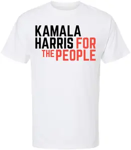 Kamala Harris for The People Printed T-Shirt | USA Pro Team-Harris Political Presidential 2028 Election Tee, White