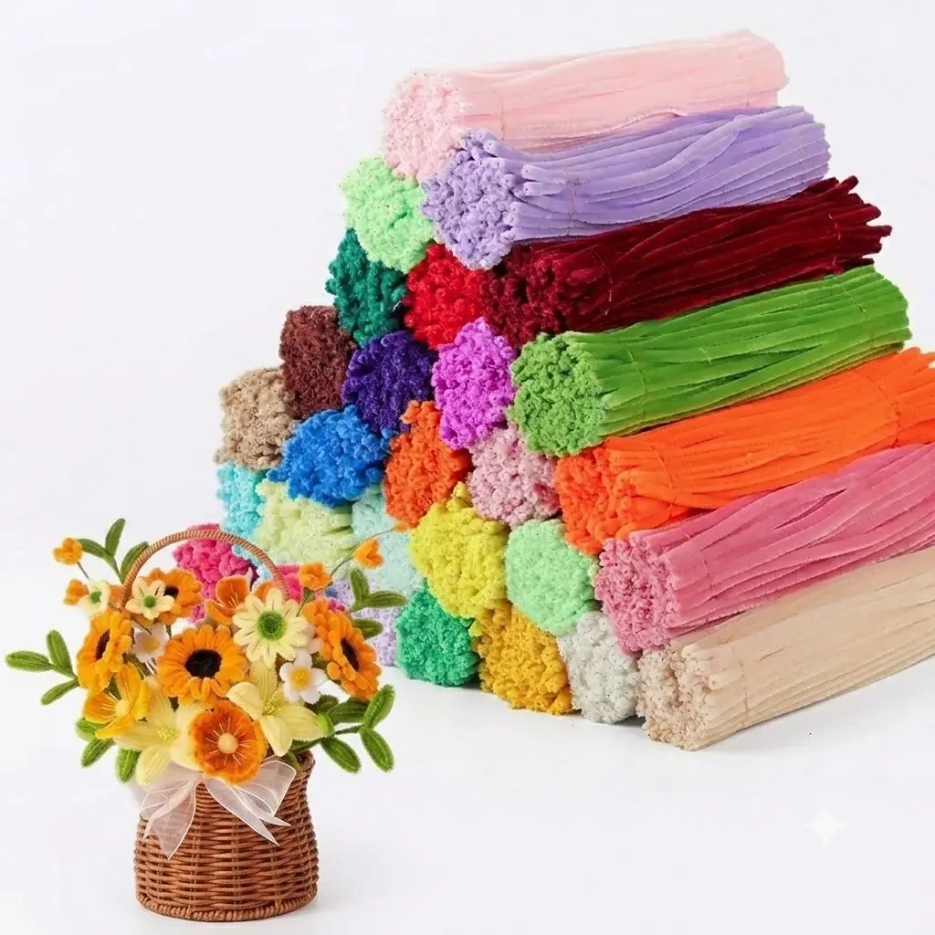 2000 Pcs Fluffy Chenille Stems, Pastel Gradient Assorted Colored Pipe Cleaners for Crafting, Back to School Classroom Students, DIY Flower Decor & Bulk Home Supplies