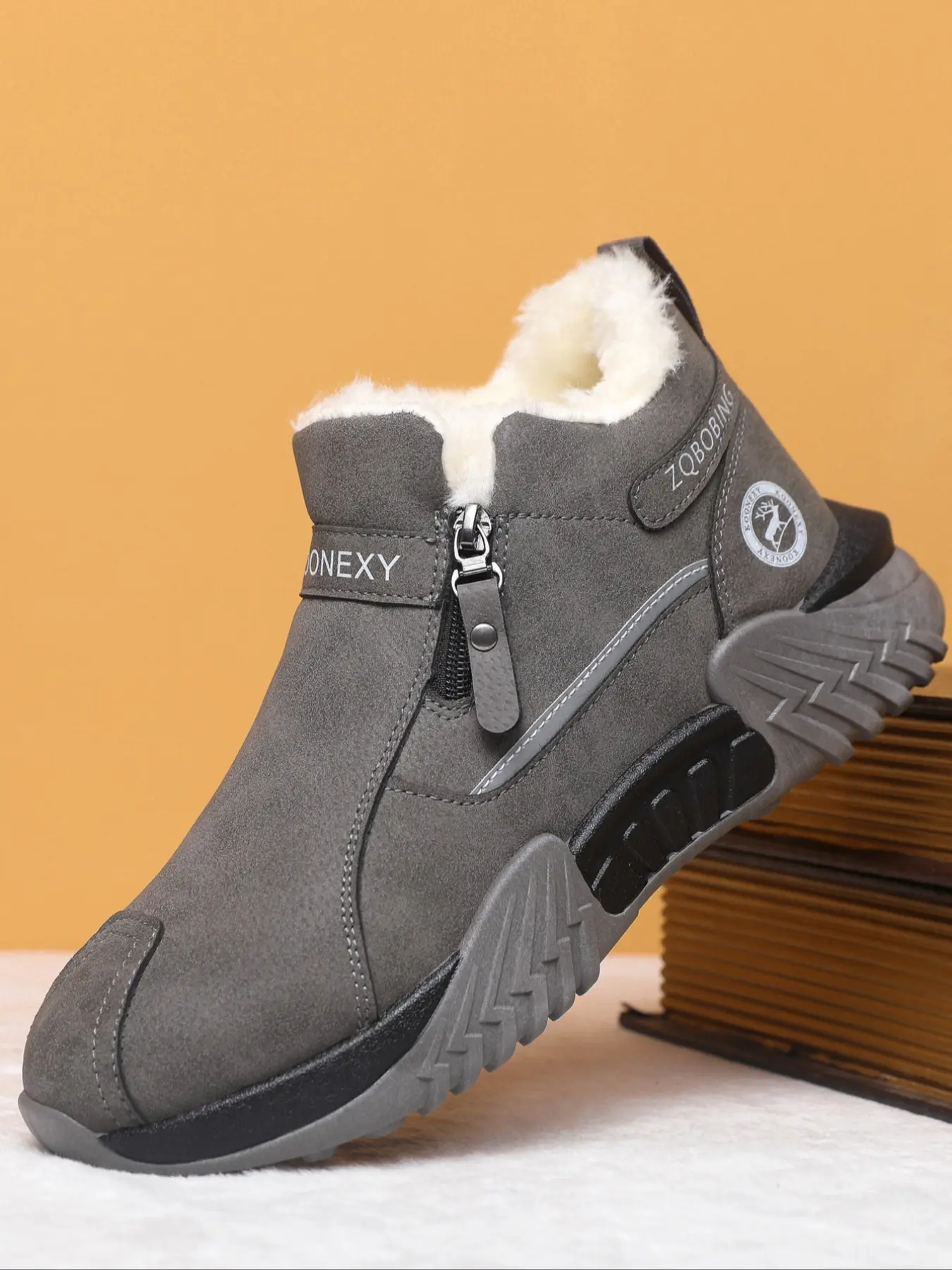 Fashionable Men's Snow Boots, Casual Outdoor Boot, Stylish Winter Footwear, Comfortable and Warm, Perfect for Cold Weather, Trendy Mens Shoes, Fall Winter Footwear