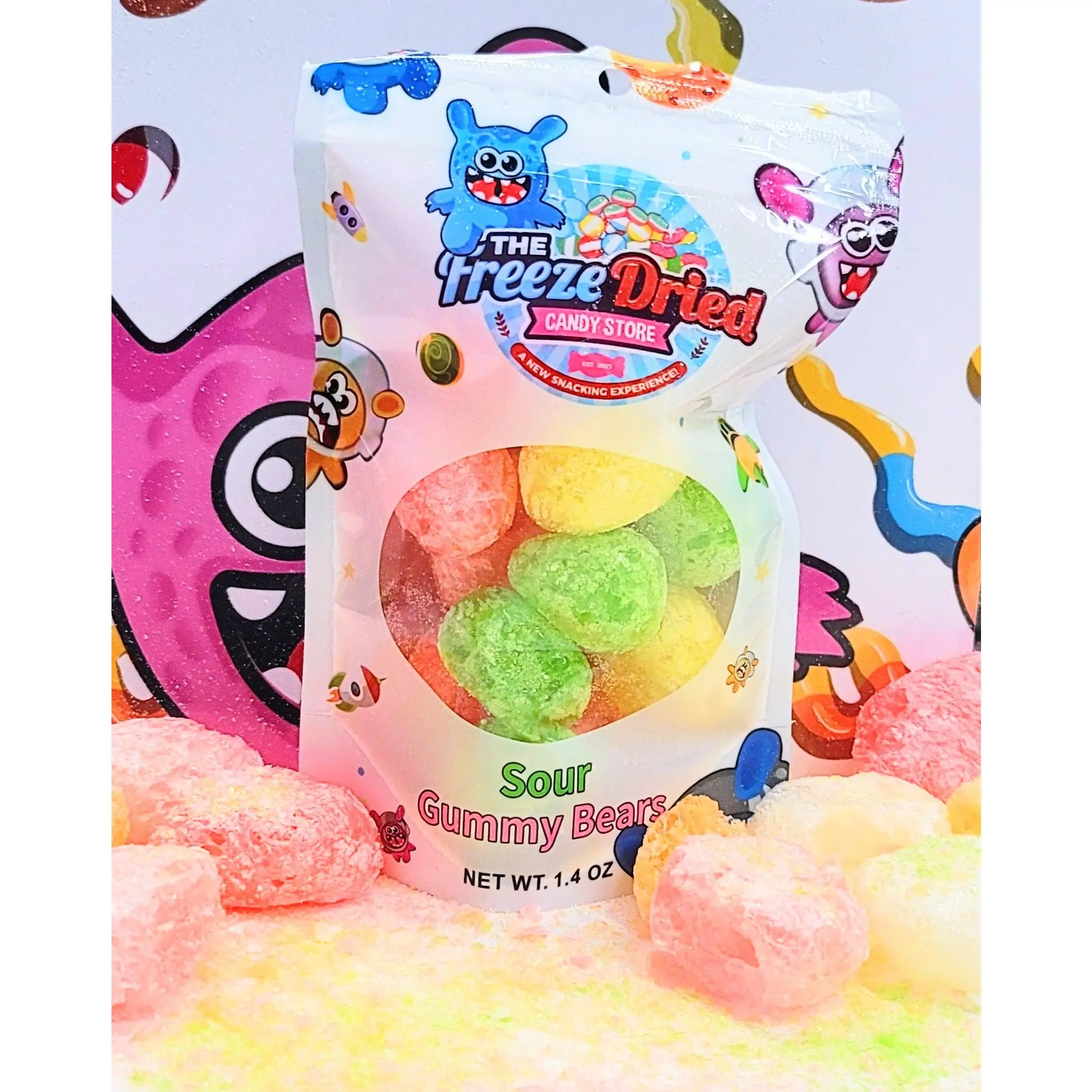 Sour Gummi Bears freeze-dried candy