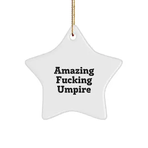 Funny Umpire Gifts from Men to Umpire, Star Ornament Christmas Unique Presents for Umpire Fanatics