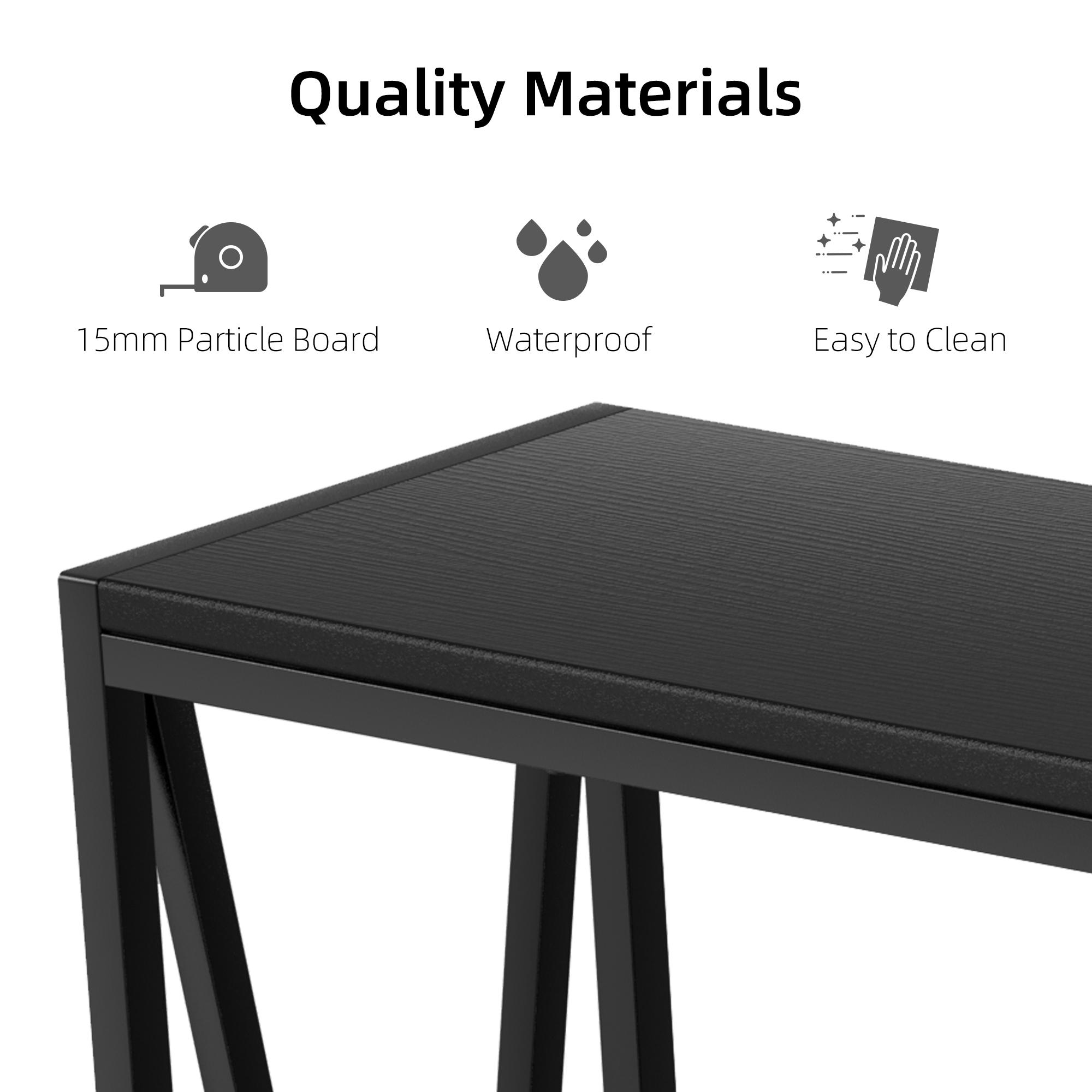 43.3 Inch Entryway Table with 2-Tier Shelves, Narrow Console Table for Hallway, Living Room Sofa Table, Modern Foyer & Entrance Way Table for Home Office Decor, Black