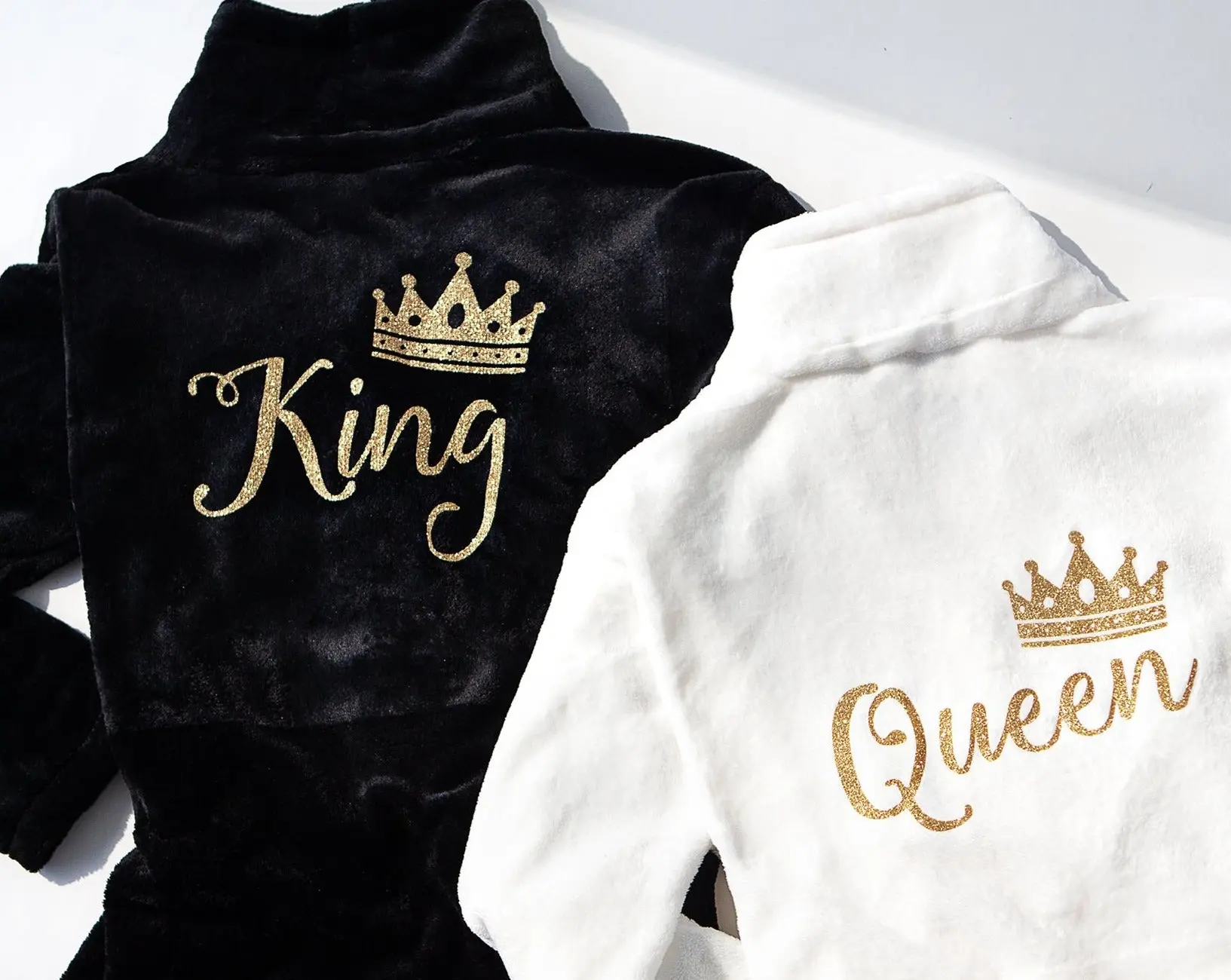 King and Queen Cozy Terry Bathrobes for Couple