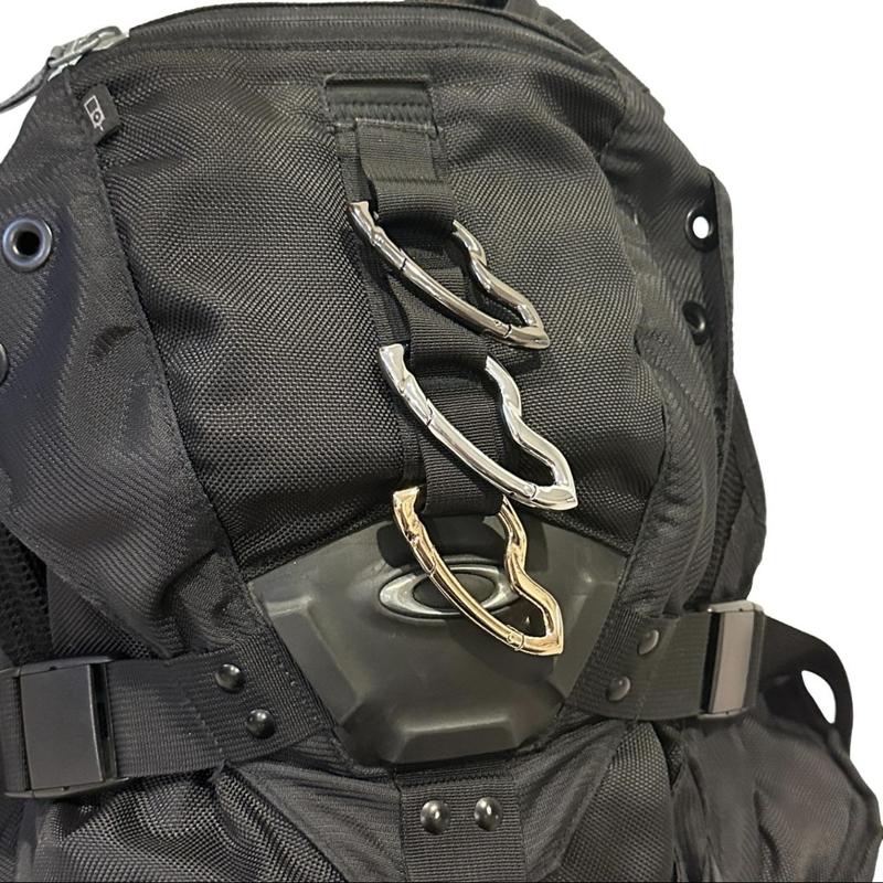 Locking Carabiner Keychain - Secure D-shape spring hook for keys, packs, belts & bottles. Heavy-duty rustproof clip for camping, travel & daily carry