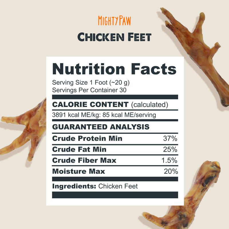 Mighty Paw All-Natural Chicken Feet Dog Chews - Treats