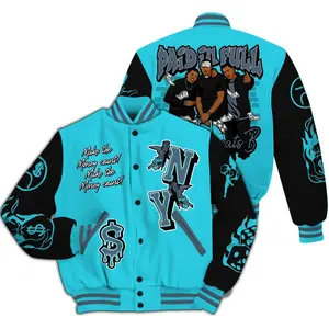 Varsity Jacket To Match Retro Gamma Blue 11s Paid In Full Money Graphic All Over Print High-Grade Polyester Custom Baseball Jacket