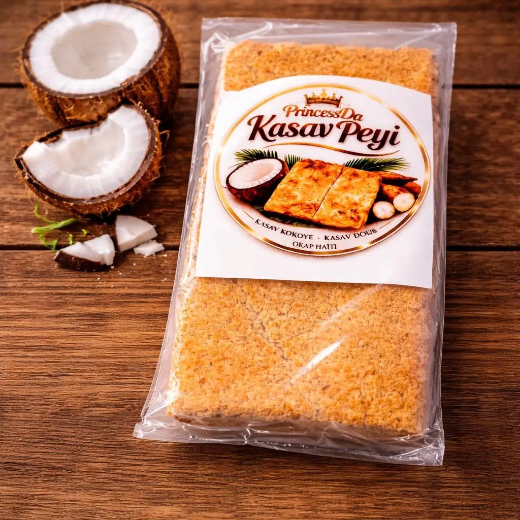 1 Kasav Snacks, Sweet Coconut Nata Crisps (Puffed Snack)