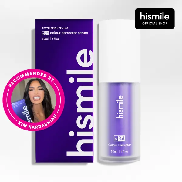 [Recommended by Kim Kardashian] Hismile V34 Colour Corrector - Tooth Stain Concealer, Temporary Brightening Booster, Purple Toothpaste, Colour Correcting