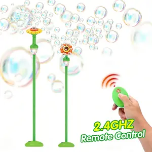 Sunflower Bubbles Maker For Kids - Adjustable Height Stand, for Backyard, Flower Bubbles Machine, Night Light, Large Bubbles Output, for Outdoor Parties Holiday Gifts