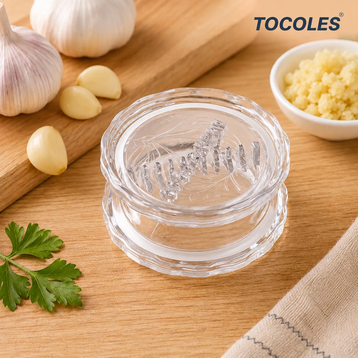 Manual Garlic Twister Mincer - Sturdy, Handy Food Prep Kitchen Utensils, Impact-Resistant Kitchen Accessories for Garlic, Onion, Ginger
