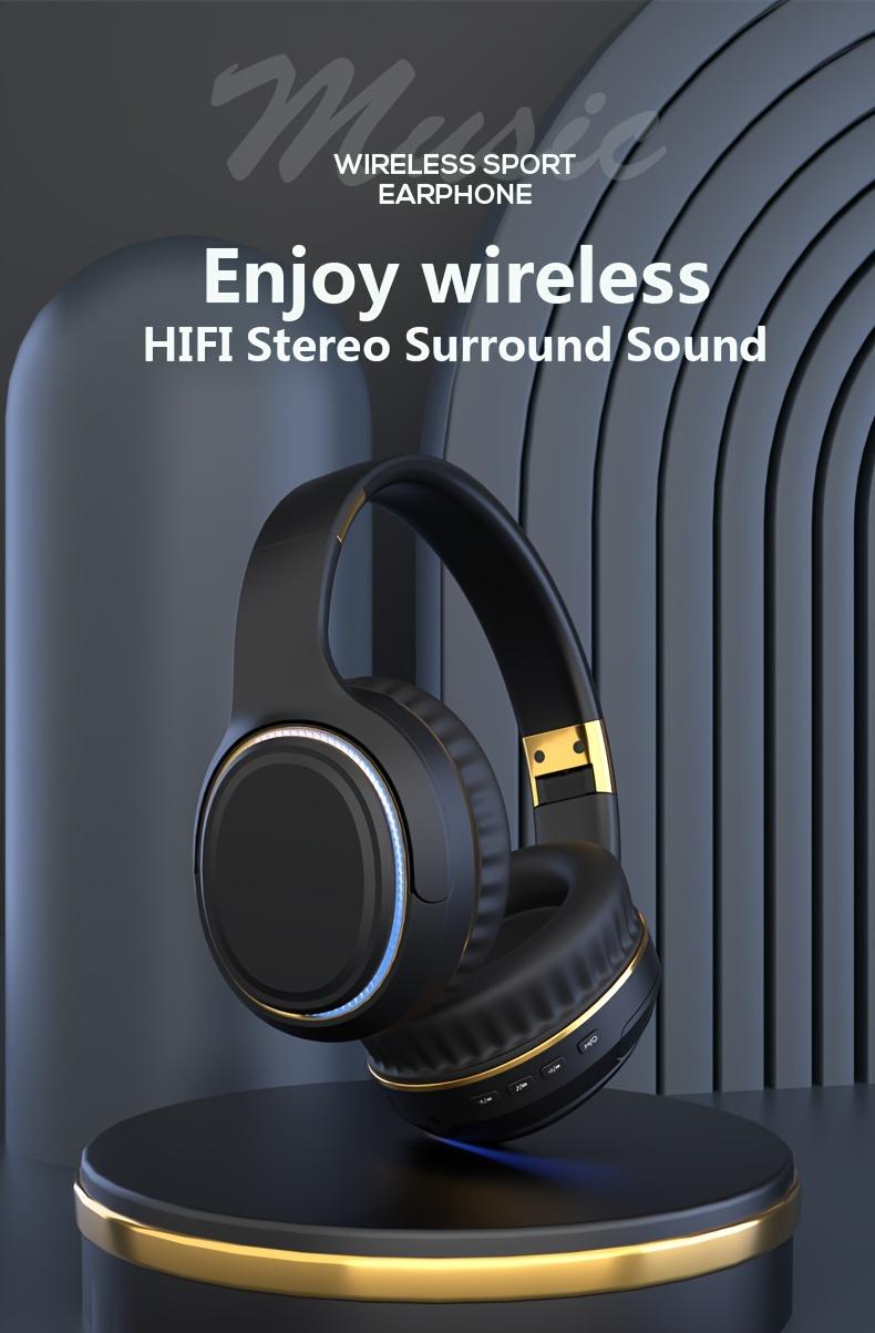 YANUAIA Bluetooth of headphones RGB Wireless Headsets With LED Lights,HiFi Bass Headsets,Mobile And Portable Outdoor Sports Headsets,Wireless Transmission,Multi-Function Headsets Support FM Radio,TF Card Playback,USB Flash Drive Reading, Gifts