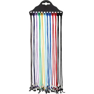 Juvale Eyeglasses Strap - Secure Eyeglass Holder for Sunglasses & Readers - Vibrant Multicolor Nylon Cords for Glasses Strings - Adjustable Nylon Lanyards for Glasses - Pack of 12, 24.4 In, Multicolor