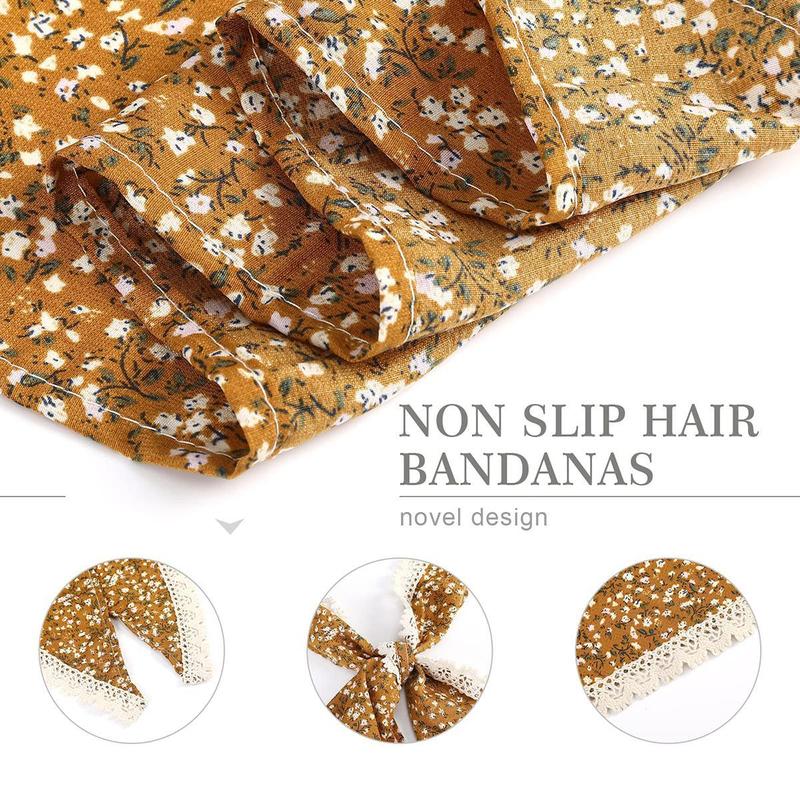 AWAYTR 3Pcs/Set Floral Hair Bandanas Chiffon Head Kerchief for Women Girls Boho Hair Scarf Lace Edge Headband Bandana AWAYTR 3Pcs/Set Floral Hair Bandanas Chiffon Head Kerchief for Women Girls Boho Hair Scarf Lace Edge Headband Bandana