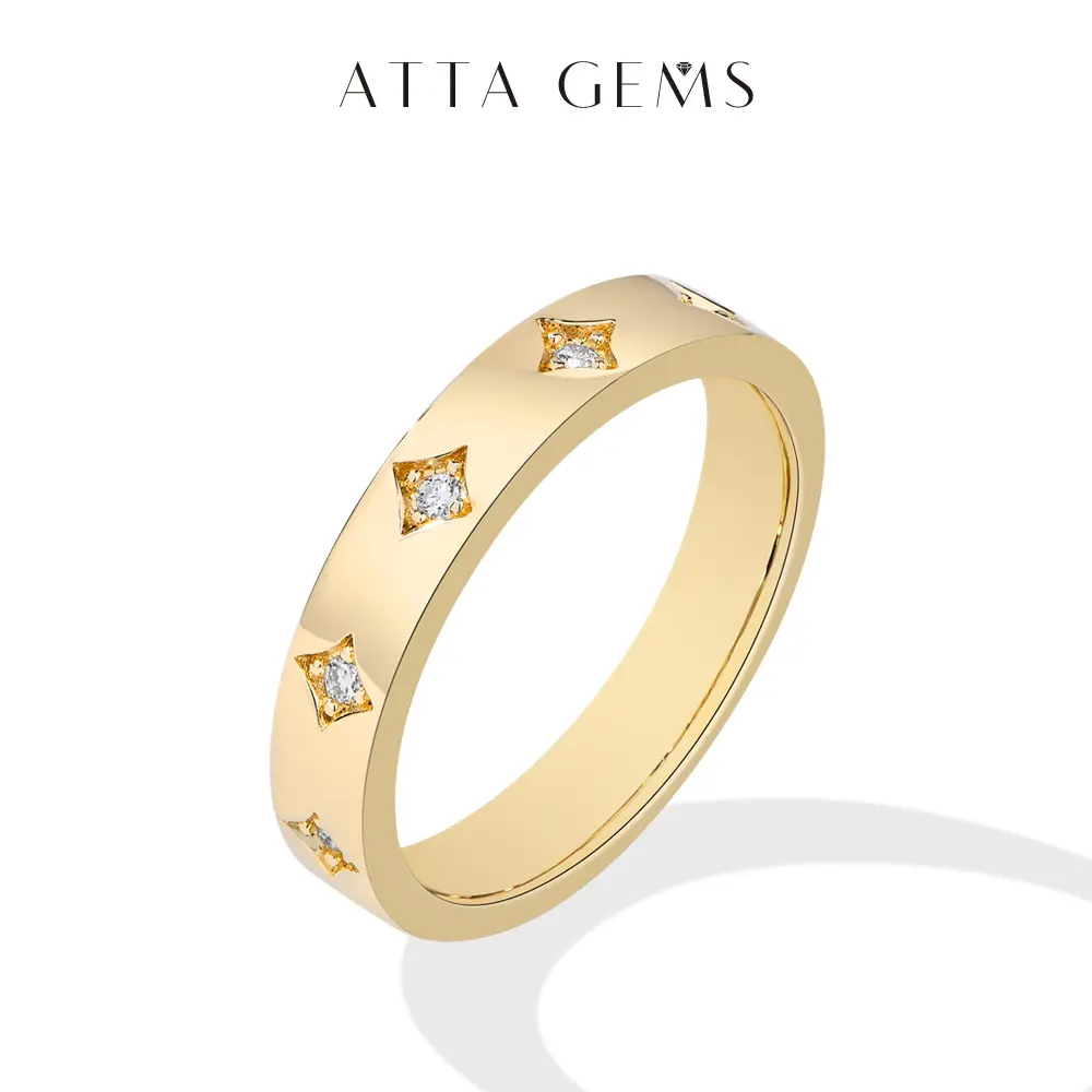 ATTAGEMS D-VVS1 Color 1.4MM Round Cut Synthetic Moissanite Solitaire Ring, 925 Sterling Silver Full Band Bridal Engagement Ring for Women, Men's Jewelry R295 summerwins, Bridal Ring, Rings tiktokshopbacktoschool