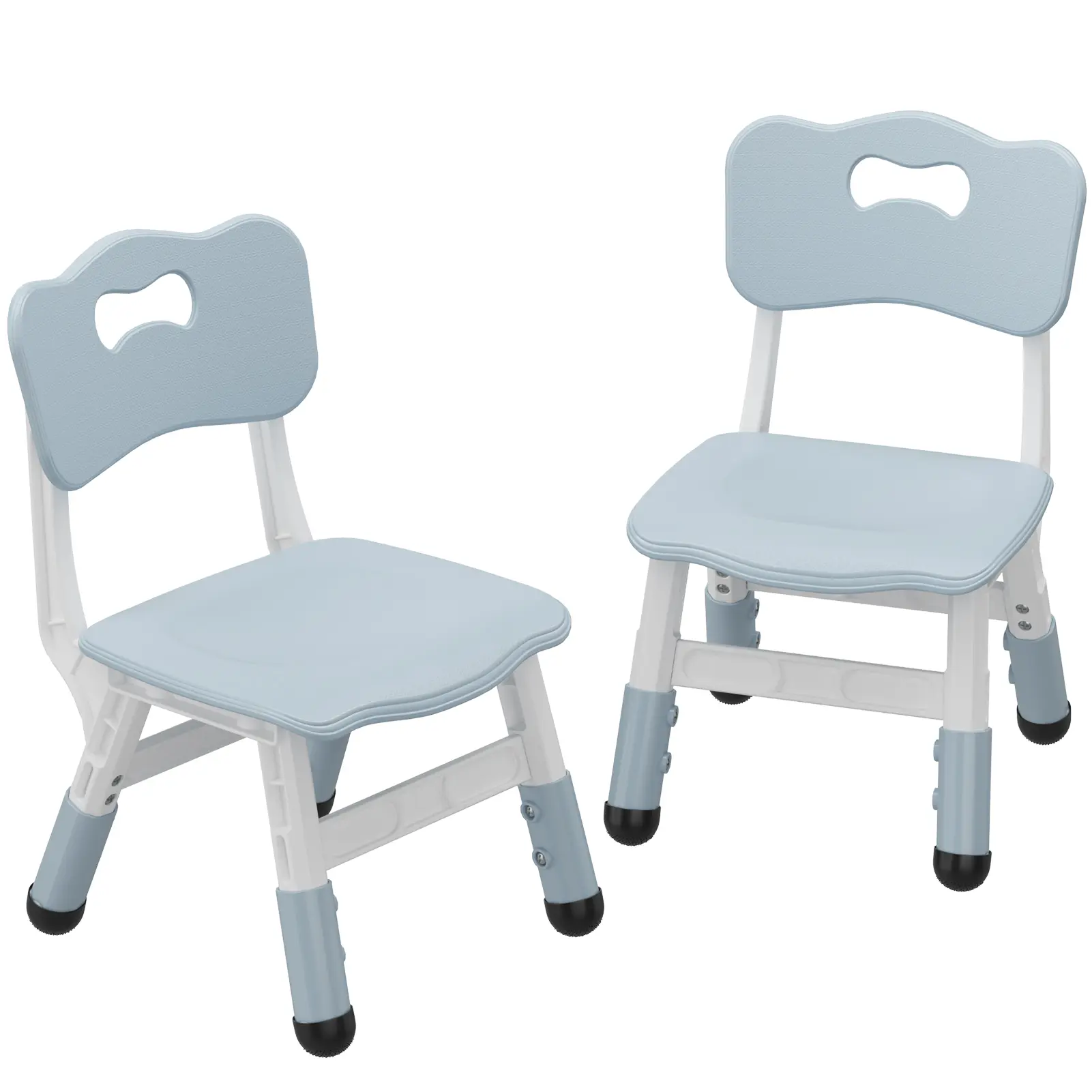 3-Level Adjustable Kids Chair Set of 2 – Stackable & Non-Slip, Durable Plastic Toddler Chairs for Boys & Girls Ages 2-8, Home, Family, Study Area, Nursery, Daycare 3-Level Adjustable Kids Chair