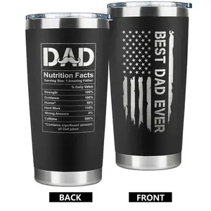 Birthday Gifts For Dad From Son Daughter- 20 Oz Navy Blue Travel Coffee Mug Tumbler Daddy Cup, Unique Best Dad Ever Funny Cool Useful Inspired Valentines Day For Man/Men, Fathers Day Presents For husband, new Dad Holiday Gift Sentimental Flask Drinkware