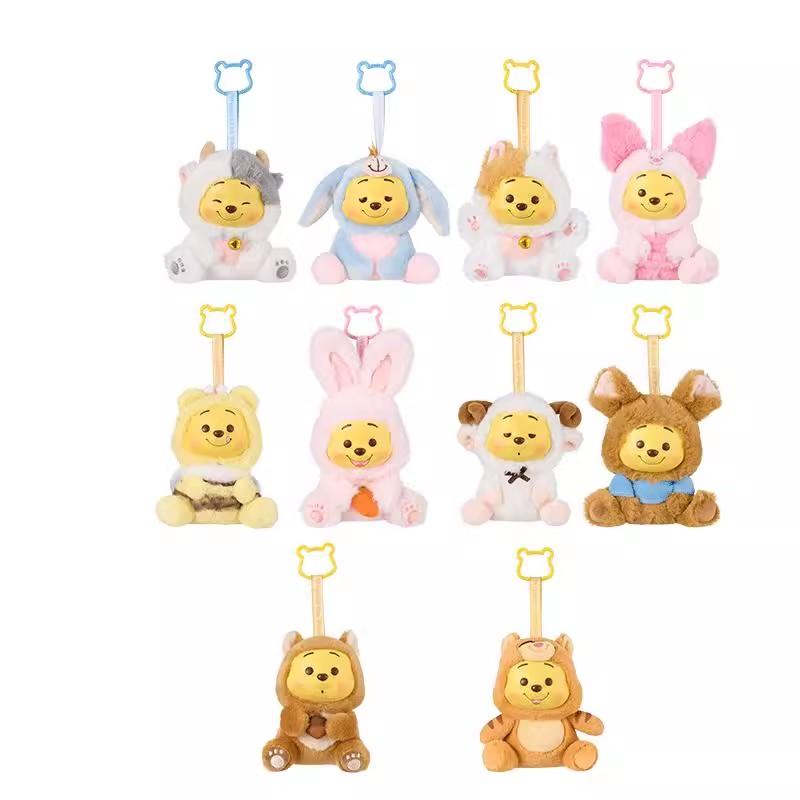 Disney Winnie the Pooh Series Mischievous Party Vinyl Plush Mystery Box,Cute Keychain, Childhood Memories, A Keepsake for Your Childhood, Birthday Christmas Gift for Yourself or Kids,Single Box
