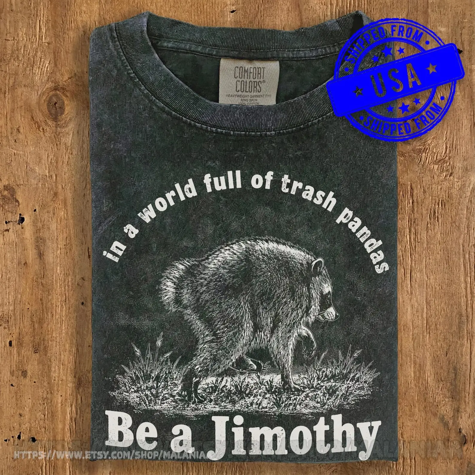 Be A Jimothy Raccoon Shirt, In A World Full Of Trash Pandas T-Shirt, Vintage Comfort Colors Raccoon Tee, Funny Meme Shirt, Cute Animal Gift